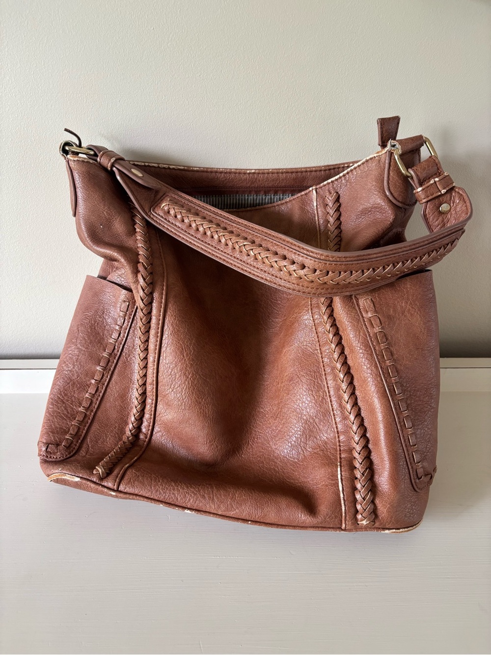 Antik Kraft brown leather hobo bag